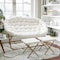 Flash Furniture Eleanor 56-in Folding Double Saucer Chair w/2 Folding Ottomans Ivory Faux Shearling w/Gold Frame FV-FDS-001-2FR-IV-SGD-GG - alternate 2